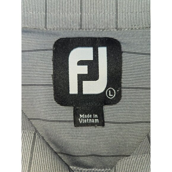 FOOTJOY FJ Men's Gray Striped Golf Polo Large - Picture 5 of 8